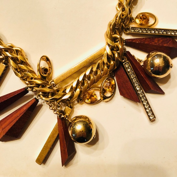 J Crew mixed material statement necklace - Picture 2 of 3